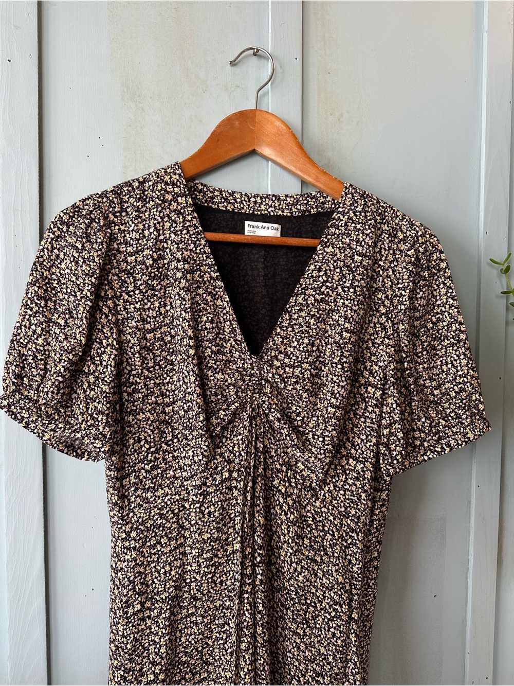 Frank & Oak Brown Floral Midi Dress - Picture 4 of 9